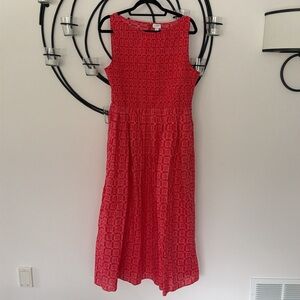 J. Crew Factory Smocked Boatneck Midi Dress